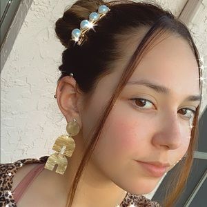 Fashion U-shaped/horseshoe-shaped yellow earrings